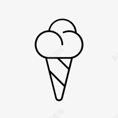 冰淇淋筒浪涌夏日图标图标