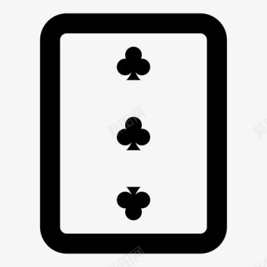 三个俱乐部出售扑克图标图标