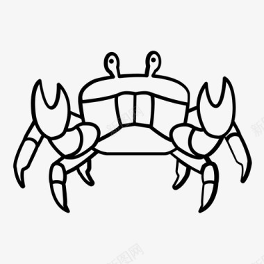 螃蟹腹股沟蟹海鲜图标图标