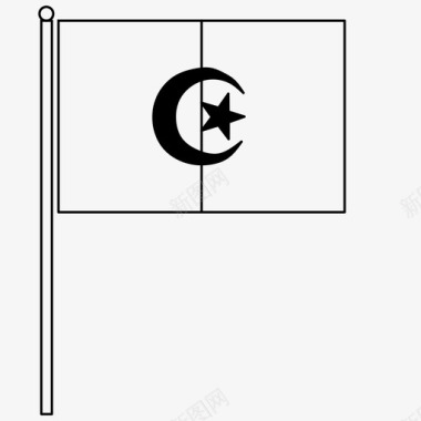 阿尔及利亚国旗悸动脉搏图标图标