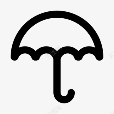 伞形伞旅行雨衣图标图标