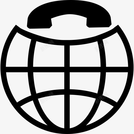 国际呼叫标志地球网格与电话耳廓在顶部界面地球图标svg_新图网 https://ixintu.com 国际呼叫标志地球网格与电话耳廓在顶部 地球图标 界面