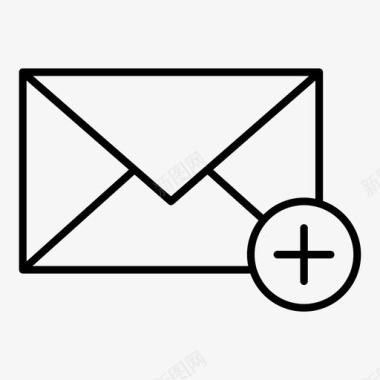 电子邮件添加信函图像图标图标