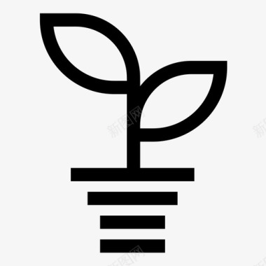 植物芽植物花瓶图标图标