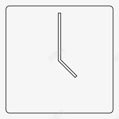 方形时间设置时间日期时钟面图标图标