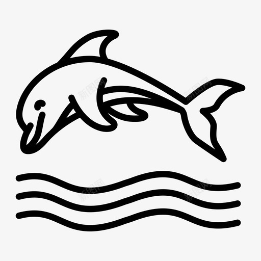 海豚海海洋图标svg_新图网 https://ixintu.com 动物 哺乳动物 海 海洋 海豚 游泳 潜水 白鲸 跳跃