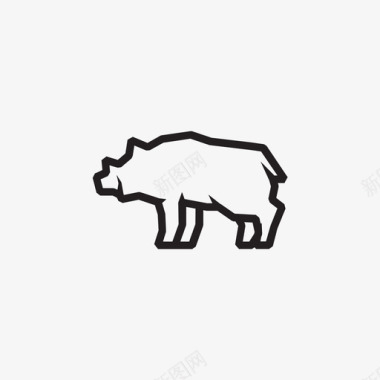 野猪北美大型哺乳动物图标图标