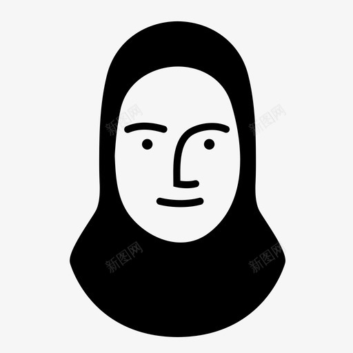 人物女性穆斯林图标svg_新图网 https://ixintu.com 中东 人 人物 头巾 女性 有盖 穆斯林 谦虚 面部
