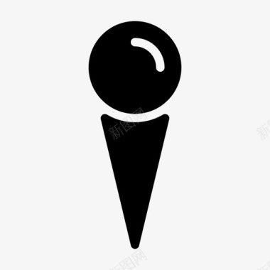 冰淇淋筒勺冷冻图标图标