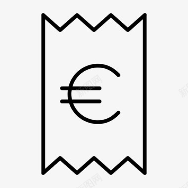 欧元收据成绩单交易图标图标