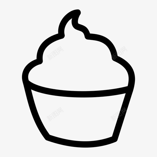 纸杯蛋糕烘焙甜点图标svg_新图网 https://ixintu.com 含糖 抚摸 招待 烘焙 甜点 糕点 纸杯蛋糕