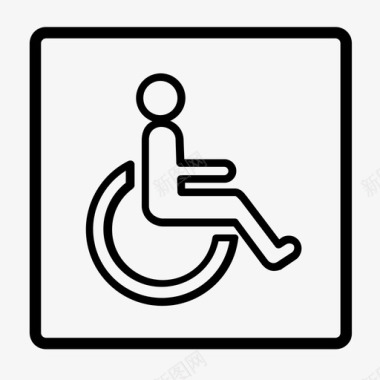 残疾人厕所机场旅行图标图标