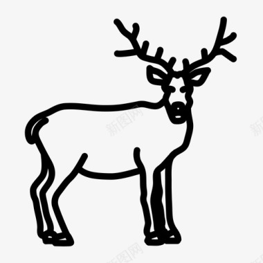 麋鹿动物鹿图标图标
