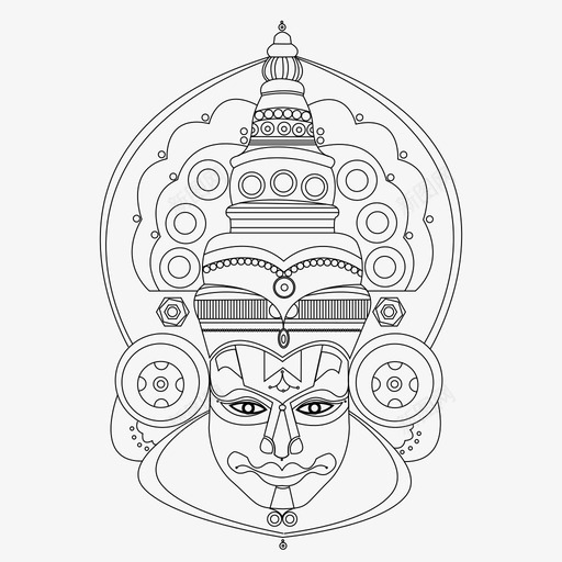 kathakali民族面孔图标svg_新图网 https://ixintu.com kathakali 印度 印度教 印度面孔 宗教 民族 神圣 神话 面具 面孔