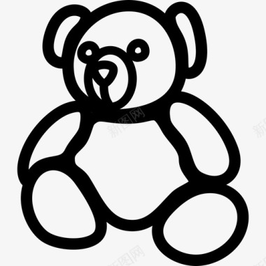 泰迪熊填充动物毛绒图标图标