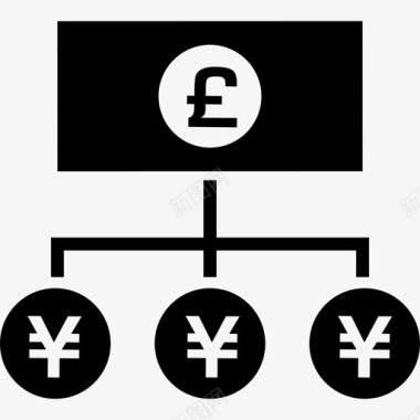 货币兑换从英镑纸币到日元硬币商业货币包1图标图标