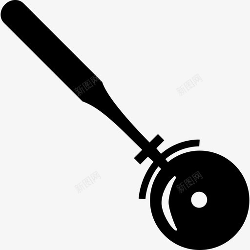 带金属轮的披萨刀工具和用具厨房图标svg_新图网 https://ixintu.com 厨房 工具和用具 带金属轮的披萨刀