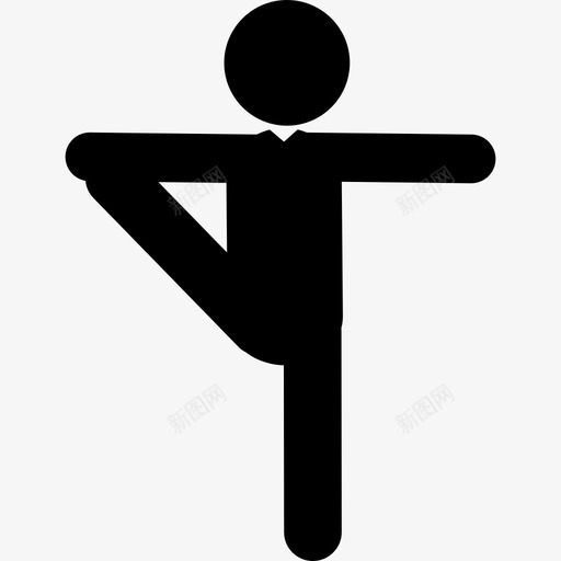 站立平衡姿势右腿侧伸运动人体图标svg_新图网 https://ixintu.com 人体图片 站立平衡姿势右腿侧伸 运动