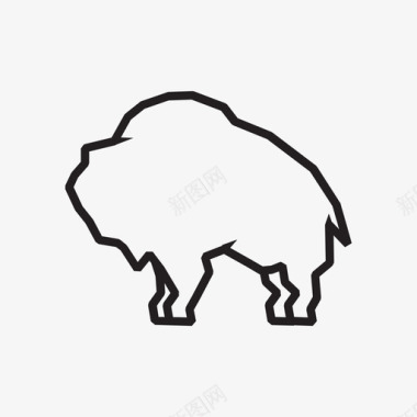 野牛北美大型哺乳动物图标图标
