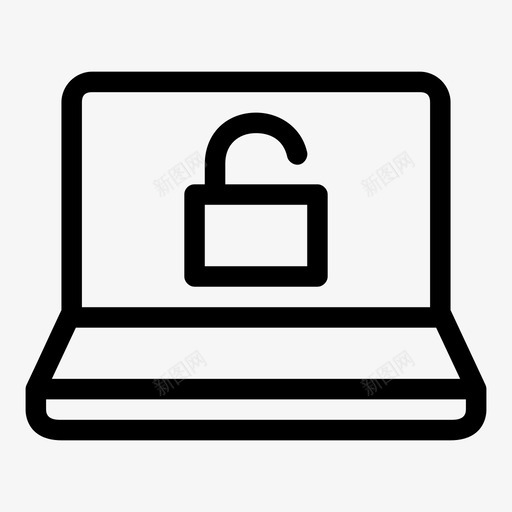 笔记本电脑解锁1macbook图标svg_新图网 https://ixintu.com 1 macbook 上网本 打开挂锁 笔记本电脑屏幕 笔记本电脑解锁 迷你电脑