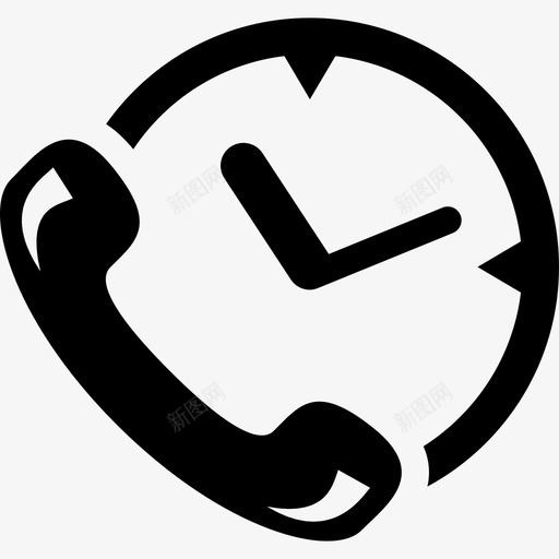 电话机耳廓和时钟传递符号商务物流配送图标svg_新图网 https://ixintu.com 商务 物流配送 电话机耳廓和时钟传递符号