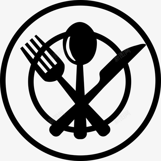 盘子上的餐具工具和用具厨房图标svg_新图网 https://ixintu.com 厨房 工具和用具 盘子上的餐具