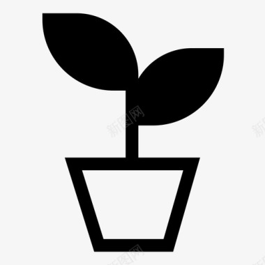 植物盆栽展示图标图标