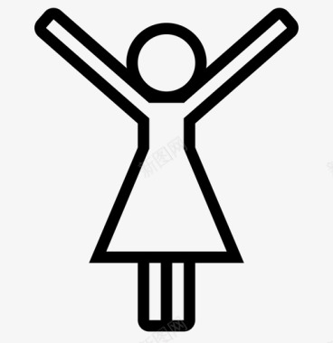 举起手臂女人赢家图标图标