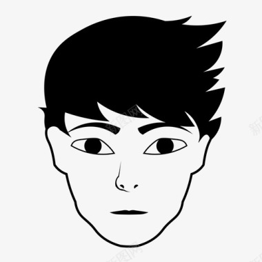 尖头脸凝胶图标图标