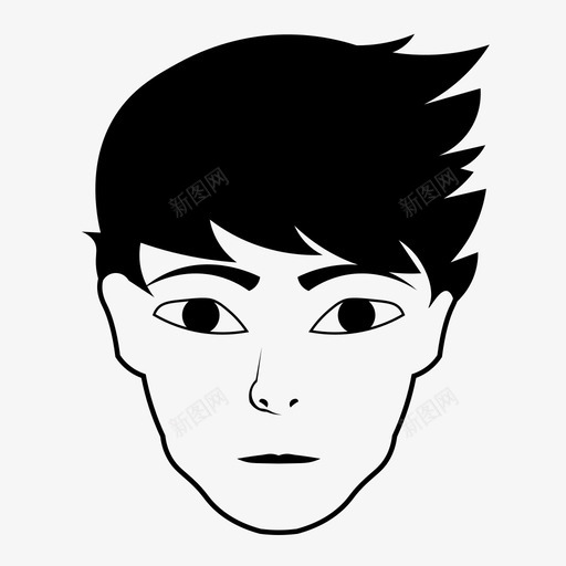 尖头脸凝胶图标svg_新图网 https://ixintu.com 凝胶 向上 图像 头发 尖头 年轻 理发 脸