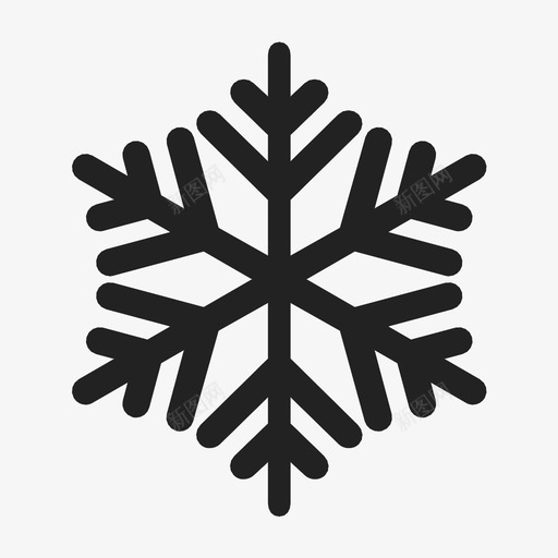 雪花对称下雪图标svg_新图网 https://ixintu.com 下雪 冰晶 天气 对称 急流 暴风雪 气象学 降雪 雪花