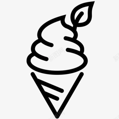 抹茶冰淇淋日式蛋卷冰淇淋图标图标