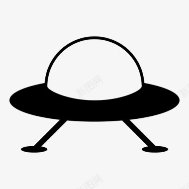 着陆的不明飞行物外星人帽子图标图标