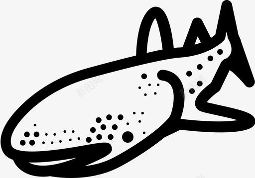 鲸鲨鱼饵鳍图标图标