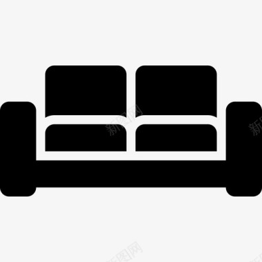 客厅黑色双人沙发工具用具家居用品图标图标