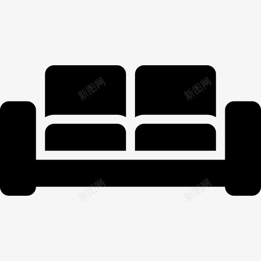 客厅黑色双人沙发工具用具家居用品图标svg_新图网 https://ixintu.com 客厅黑色双人沙发 家居用品 工具用具