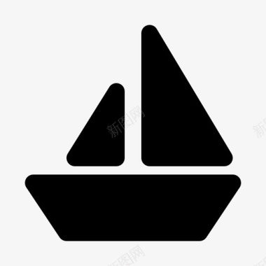 帆船旅行玩具图标图标