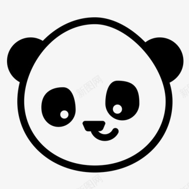 快乐的熊猫熊猫图标图标