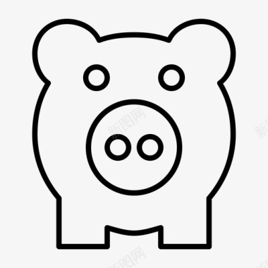小猪银行粉红货币图标图标