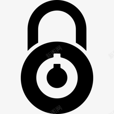 锁接口圆形挂锁安全标志商务包图标图标