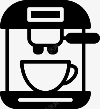 浓缩咖啡机办公室热咖啡图标图标