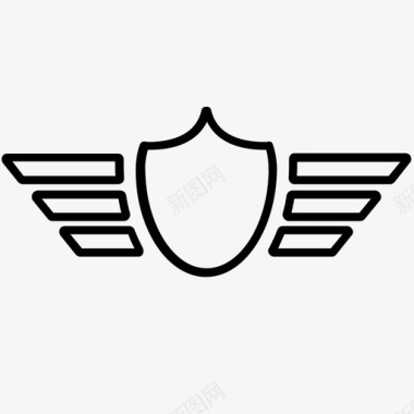 飞行员翅膀徽章适用简单图标图标