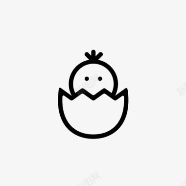 复活节小鸡农场蛋孵化图标图标