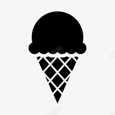 冰淇淋筒甜的脉冲图标图标