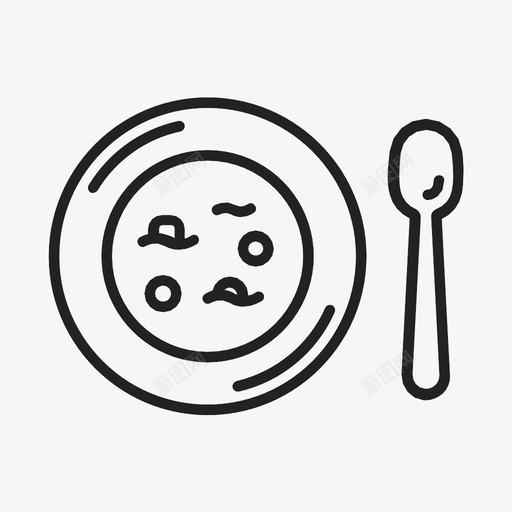 汤展示品盘子图标svg_新图网 https://ixintu.com 勺子 展示品 材料 汤 物品 盘子 碗 食物