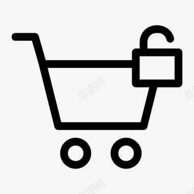 解锁购物车购物在线商店图标图标