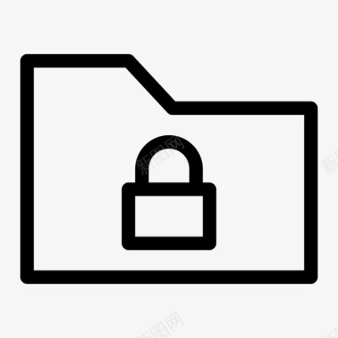 文件夹锁流文具图标图标