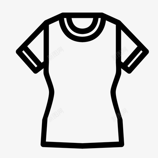 圆领服装t恤图标svg_新图网 https://ixintu.com t恤 圆领 女式圆领 服装 漂亮 连衣裙