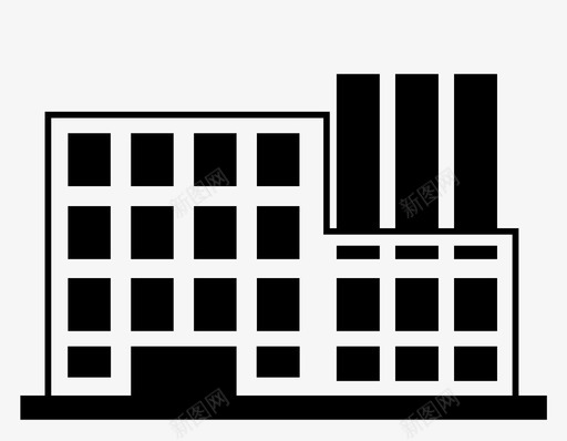 建筑工作车站图标svg_新图网 https://ixintu.com 中心 公共场所 办公室 城市 工业建筑 工作 工地 广场 建筑 车站