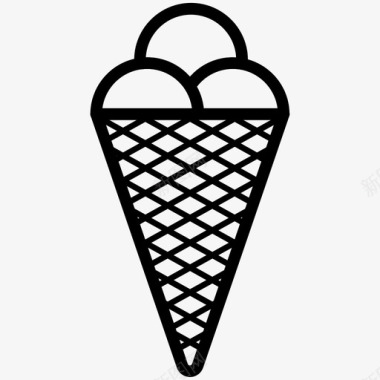冰淇淋筒圣代小吃图标图标